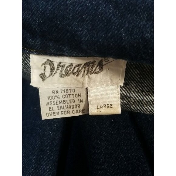 Dreams Vintage Women's Jumpsuit Size L Denim Studded Snap Elastic Playsuit Rompe - Picture 10 of 16